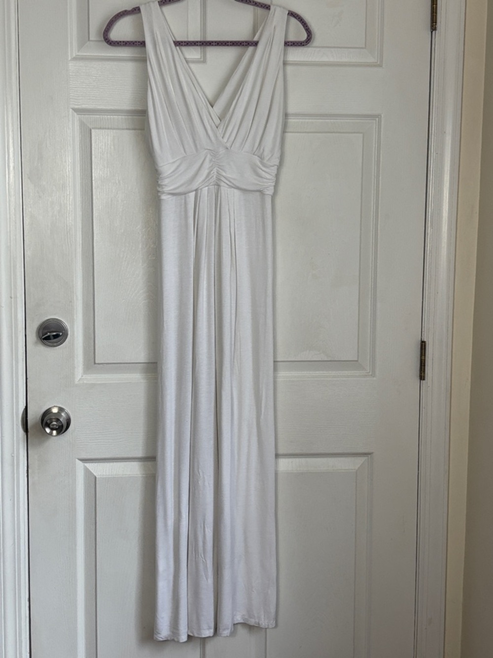 IMAN White Sleeveless Maxi Dress size Medium beach angel resort Greek goddess